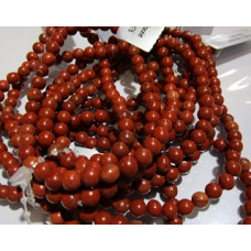 3 - 4 mm Gemstone Round Bead Bracelet - Red Jasper - 10 pcs Pack