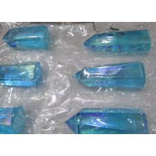 Gemstone Points Pack - Blue Quartz AB - 15 pcs Packs (about 2 - 2.75 inch H)