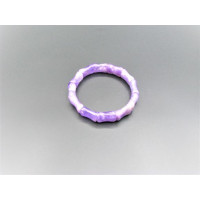 Gemstone Stretch Bracelet - Bamboo Style - Amethyst