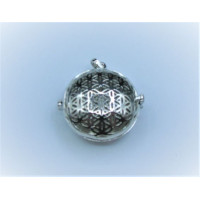 Designer Locket Cage (B220) - Rhodium plated small flower Cage