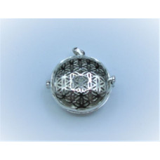 Designer Locket Cage (B220) - Rhodium plated small flower Cage