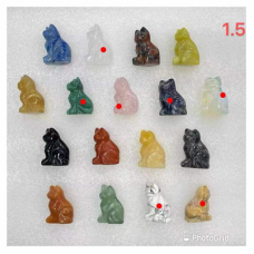 Cat Sitting 2 Inch Figurine - Assorted Stones