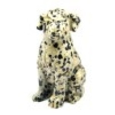 Dog Classic Carved Fetish Bead 0.75 Inch - Dalmatian Jasper