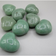 Small Gemstone Heart - 24 pcs pack (Puff - about 1 x 1.25 inch) - Aventurine