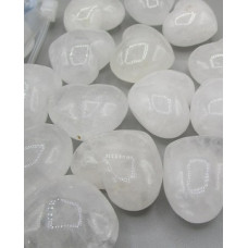 Small Gemstone Heart - 24 pcs pack (Puff - about 1 x 1.25 inch) - Clear Quartz 