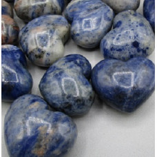 Small Gemstone Heart - 24 pcs pack (Puff - about 1 x 1.25 inch) - Sodalite