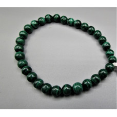 6 mm Gemstone Round Bead Bracelet - 10 pcs pack - Malachite