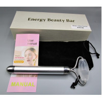 Facial Massage Roller - Electric Sonic Silver Pulse Massager with Gemstone Roller - Clear Quartz