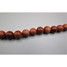 16 inch 12 mm Gemstone Round Bead Strand - Goldstone