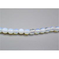 16 inch 6 mm Faceted Gemstone Round Bead Strand - Opalite