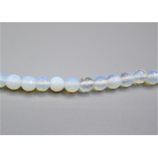 16 inch 6 mm Faceted Gemstone Round Bead Strand - Opalite