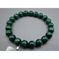 10 mm Gemstone Round Bead Bracelet - 10 pcs pack - Malachite