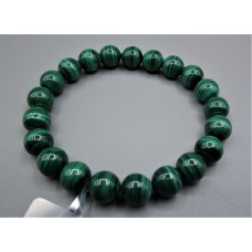 10 mm Gemstone Round Bead Bracelet - 10 pcs pack - Malachite