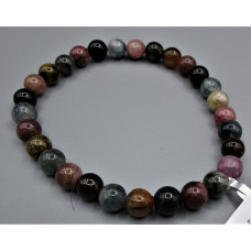 3 - 6.5 mm Gemstone Round Bead Bracelet - Tourmaline