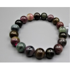 8-10 mm Gemstone Round Bead Bracelet - Tourmaline