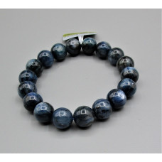 10-12 mm Gemstone Round Bead Bracelet - Kyanite