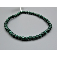 3 - 4 mm Gemstone Round Bead Bracelet - Malachite - 10 pcs Pack