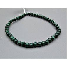 3 - 4 mm Gemstone Round Bead Bracelet - Malachite - 10 pcs Pack