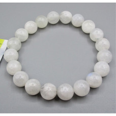 Roundel (5 x 8 mm) Faceted Gemstone Stretch Bracelet - 10 pc pack - Moonstone Blue