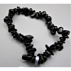 7 Inch Stretch Chip Bracelet - Tourmaline Black -10 pcs pack