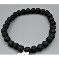 6 mm Gemstone Round Bead Bracelet - 10 pcs pack - Volcanic Rock