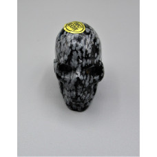 Skull 1.5 Inch Figurine - Snowflake Obsidian