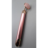 Facial Massage Disk Type - Electric Sonic Pink Pulse Massager with Gemstone Disk (1 inch) - Rose Quartz (no box)