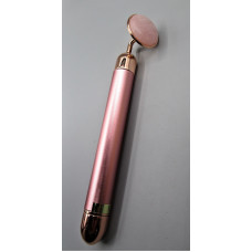 Facial Massage Disk Type - Electric Sonic Pink Pulse Massager with Gemstone Disk (1 inch) - Rose Quartz (no box)