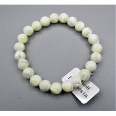 8 mm Gemstone Round Bead Bracelet - 10 pcs pack - Shell