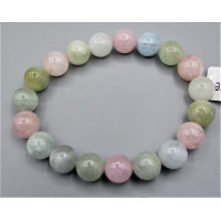 12-14 mm Gemstone Round Bead Bracelet - 10 pc pack - Morganite