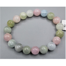 12-14 mm Gemstone Round Bead Bracelet - 10 pc pack - Morganite