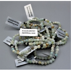 3 - 4 mm Gemstone Round Bead Bracelet - Amazonite - 10 pcs Pack