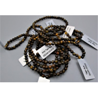 3 - 4 mm Gemstone Round Bead Bracelet - Tiger eye - 10 pcs Pack