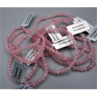 3 - 4 mm Gemstone Round Bead Bracelet - Rose Quartz - 10 pcs Pack