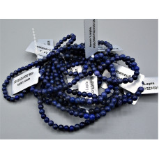 3 - 4 mm Gemstone Round Bead Bracelet - Lapis - 10 pcs Pack