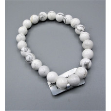 8 mm Gemstone Round Bead Bracelet - 10 pcs Pack - Howlite