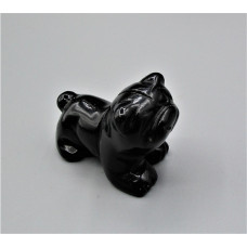 Dog (Bulldog) 2.25 Inch Figurine - Obsidian Black