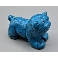 Dog (Bulldog) 2.25 Inch Figurine - Howlite Turquoise