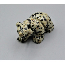 Bear Walking 1.5 Inch Figurine - Dalmatian Jasper