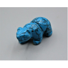 Bear Walking 1.5 Inch Figurine - Howlite Turquoise