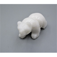 Bear Walking 2.25 Inch Figurine - White Calcite