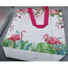 Gift Bag - Pink Flamingos printing - 30 x 26 x 8 cm (12 x 10.75 x 3.5 Inches) - 5 Pieces Pack