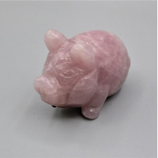 Pig Ball 2.25 Inch Figurine - Rose Quartz