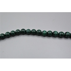 16 inch 10 mm Gemstone Round Bead Strand - Malachite