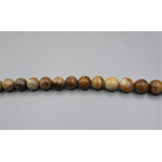 16 inch 6 mm Gemstone Round Bead Strand - Petrified Wood