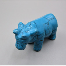 Cow 2.25 Inch Figurine - Howlite Turquoise