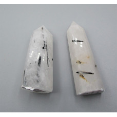 Gemstone Points - Quartz with Tourmaline - Style 3 (about 3 inch)