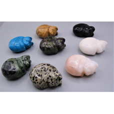 Cat Sleeping 2.25 Inch Figurine - Assorted Stones