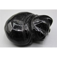 Cat Sleeping 2.25 Inch Figurine - Black Obsidian