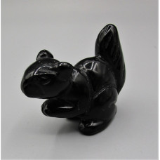 Squirrel 2.25 Inch Figurine - Black Obsidian